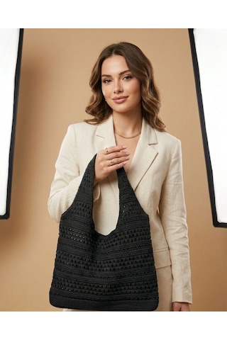 Luxetıque Kadın Plaj Çanta Model:xc19 Ekru