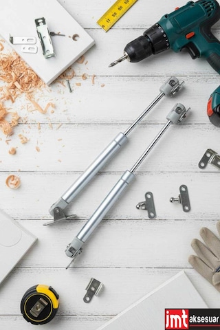 4 Adet Dolap Amortisörü Gazlı Piston Kapak Hidroliği 100n - Mobilya Makasaları Gri
