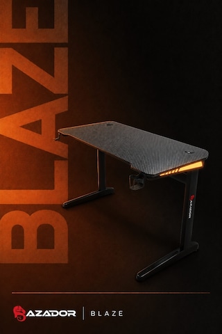 Razador Blaze Rgb Ledli Oyuncu Masası 140x60x74 Siyah - Karbon Fiber Kaplama, Metal Ayaklı, Geniş Profesyonel Oyuncu Ve Çalışma Masası