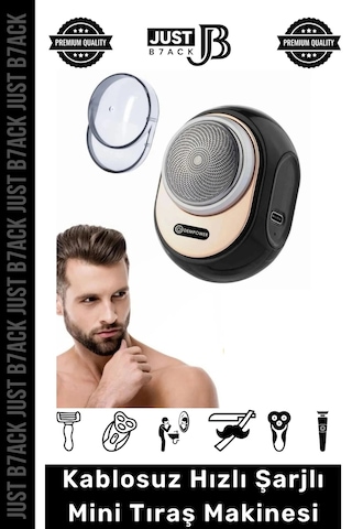 Just B7ack Seyahat Mini Taşınabilir Kablosuz Tıraş Makinesi