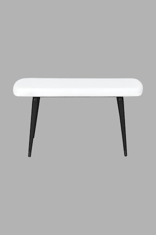 Vilinze Eames Ahşap Ayak Deri Mutfak Masası Bankı Beyaz
