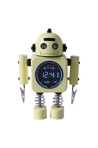 Soulader Sessiz Mekanizmalı Dijital Ekranlı Modern Çalar Saat, Metal Kasa, Yaratıcı Tasarım, Hediyelik Sari