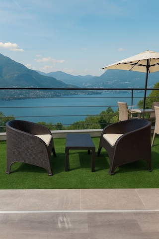 Olivia 1+1 Bistro Set Minderli 2 Kişilik Oturma Grubu Sehpa Bahçe Balkon Teras Set Kahverengi Kahverengi