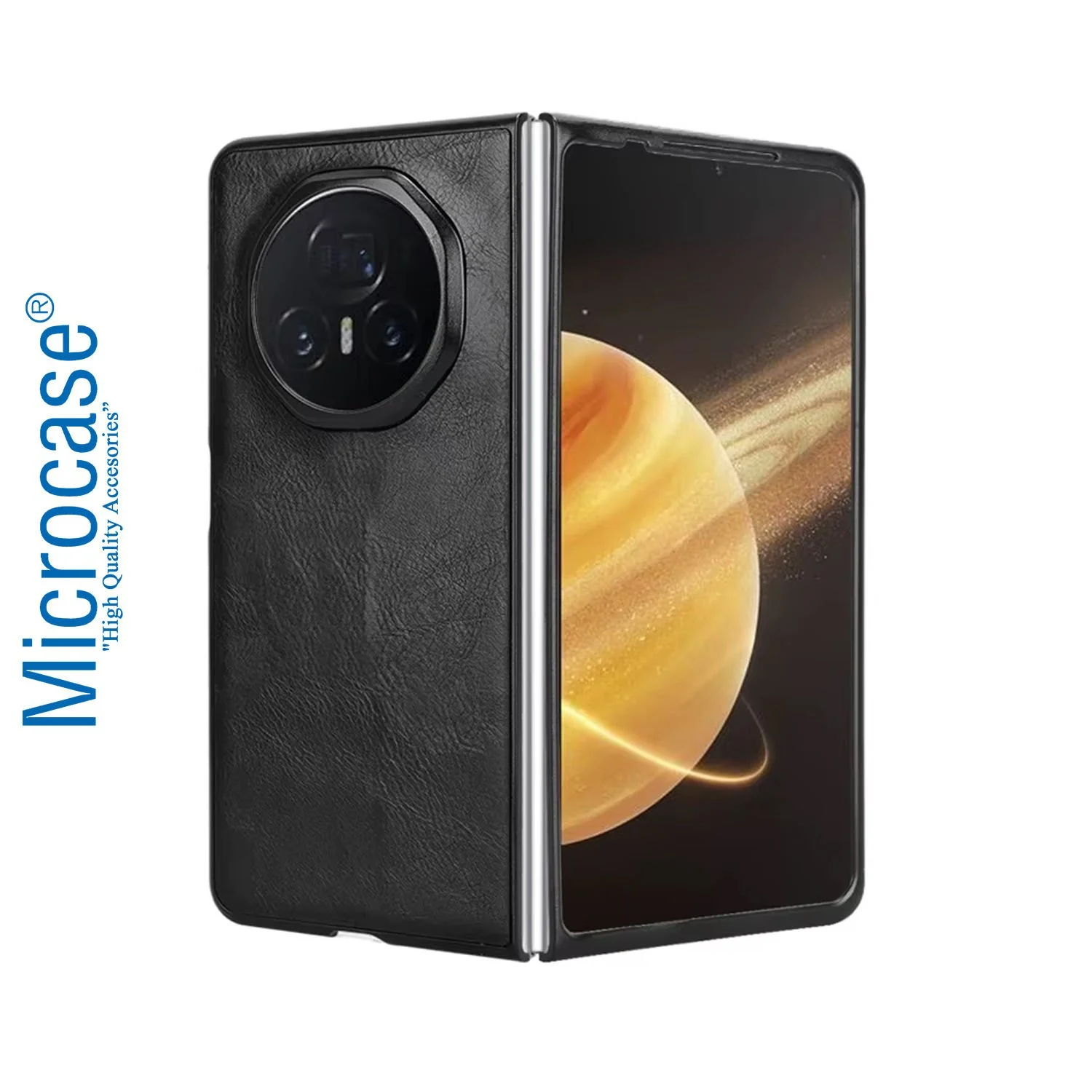 Microcase Honor Magic V3 İçin Deri Desenli Plastik Koruma Kılıf - Al3156 Taba
