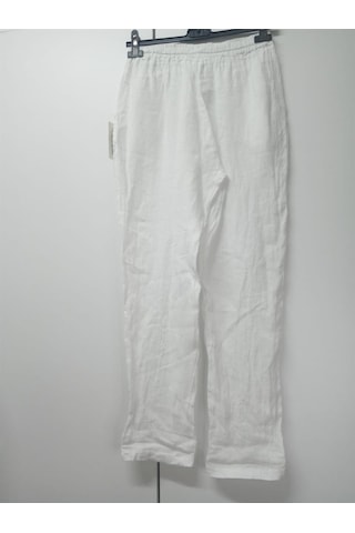 Bohem Stil Kadın Keten Havuç Pantolon-8603 Beyaz