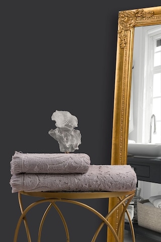Varol Jacquard %100 Pamuk Banyo Havlusu 90x150cm Gri-90x150cm gri