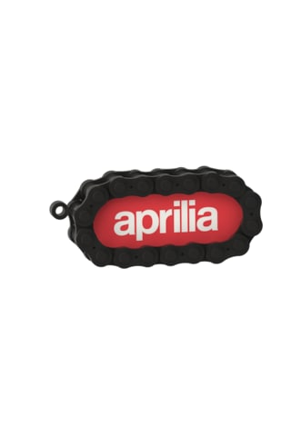 Aprilia Logolu Özel Tasarım Zincir Detaylı Motosiklet Anahtarlığı Beyaz - Kırmızı
