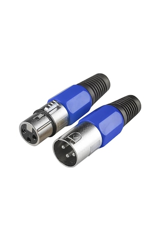 2 Adet - 3 Pin Xlr Konektörü Dişi + Erkek Mikrofon Jackı - Mikrofon Ses Jakı