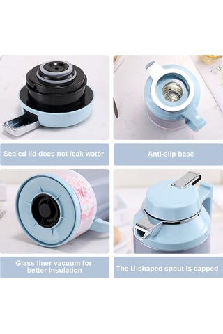 Padalink 1.0 Litrelik Mor Çelik Vakum Termos: Çay, Kahve, Su İçin Isı/sıcaklık Saklama, Ev Ve Cafe Kullanıma Uygun Mavi