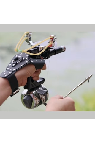 Lazerli Olta Sapı Balıkçılık Makaralı El Tipi Balık Avı Aparatı Kamp Outdoor Siyah