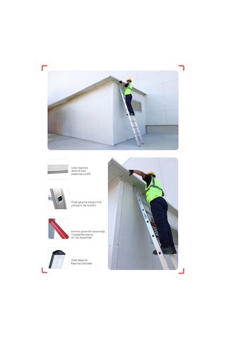 Çağsan T6025 8 Basamaklı Mono Tek Parçalı Alüminyum Merdiven