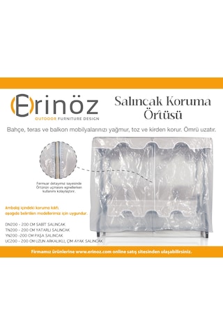 3 Kişilik Salıncak Koruma Örtüsü 210 x 135 x 170 CM Şeffaf