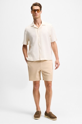 Grimelange TYRONE Erkek Beli Lastikli Arka Tek Cepli Relaxed Fit Bej Şort