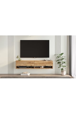 Aven Tv Ünitesi Tv Sehpası Raflı Kapaklı 140cm Çam Ave11-a Atlantik Çam