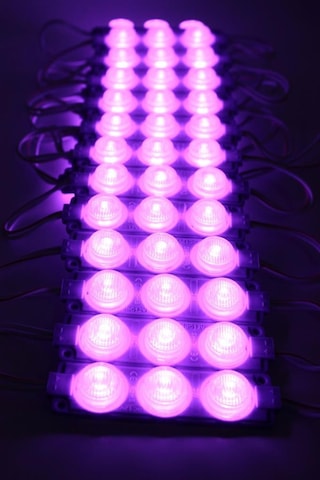 Leled-modül Üçlü Büyük Mercekli 3w Mor 3030 Smd Ledli Mor