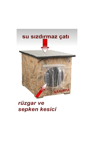 Kedi Kulübesi Kedi Yuvası Kedi Evi -1 Kg Mama Hediyeli-30x33x36cm Iç Ve Dış Mekan Su Ve Isı Yalıtım