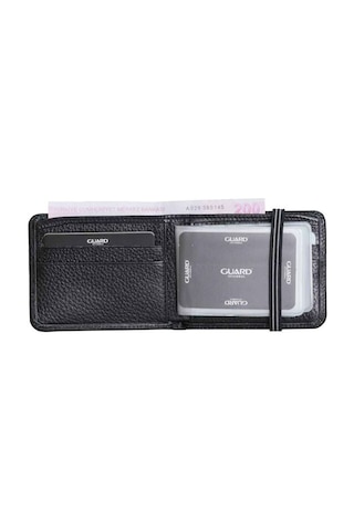 Guard Leather Guard Lastikli Spor Hakiki Deri Siyah Cüzdan Çok Renkli
