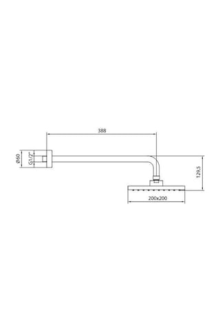 Ar Dicle Tepe Duş Başlığı 200x200 Mm Duvardan Borulu L 388 Mm 102145084 Krom