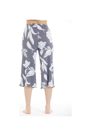 Lılac Kadın %100 Viskon Çiçek Desenli Pijama Altı Capri Gri Gri