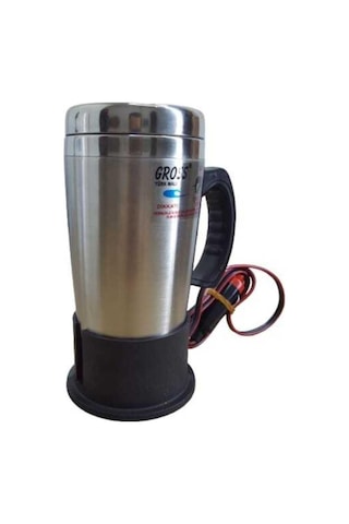 Gross 24 Volt Araç Termosu Ketil Su Isıtıcı Termos 500 Ml Krom