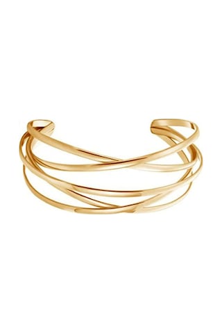 Geeroyoo Beş Çizgili Metal Delikli Bileklik - Altın Renk, Hafif Ve Şık Aksesuar Gold