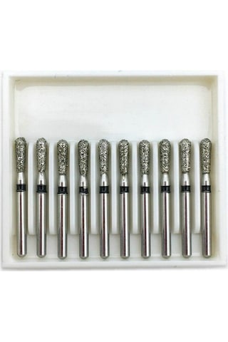 10 Adet Elmas Burs Diş Fg 1.6mm Yüksek Hızlı Matkaplar Parlatma Pürüzsüzleştirici Diş Parlatıcılar Ex-20s
