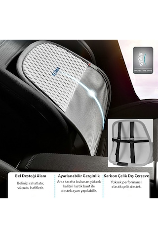 Ally Airmesh Pro Ergonomik Bel Destek Minderi Araba Ve Ofis İçin Sırt Destek Yastığı