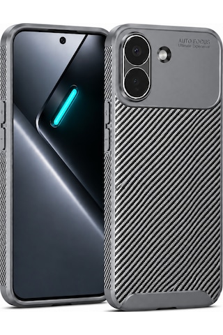 Xiaomi Poco X8 Pro Max Kılıf Karbon Silikon Case Gri