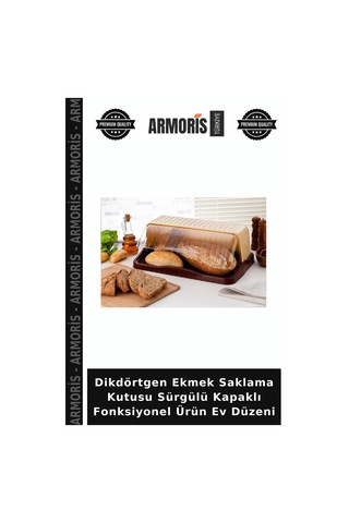 Dikdörtgen Ekmek Saklama Sürgülü Kapaklı Fonksiyonel Ürün Ev Düzeni Çok Renkli