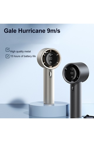 Maiyame El Tutanlı Taşınabilir Fan - 199 Vites Rüzgar Hızı Kontrolü - 3500mah Pil İle 15 Saat Süre - 9m/s Güçlü Rüzgar - Dijital Ekran - Tam Alüminyum Gövde - Kuru İçilen Mor