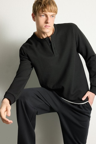 Defacto Regular Fit Waffle Dokulu Henley Yaka Uzun Kollu Basic Tişört I2067ax26aubk81 Siyah-bk81
