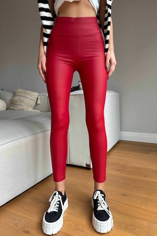 Soonaksesuar Kadın Yüksek Bel Içi Şardonlu Fırsat Ürün Toparlayıcı Tayt Kırmızı