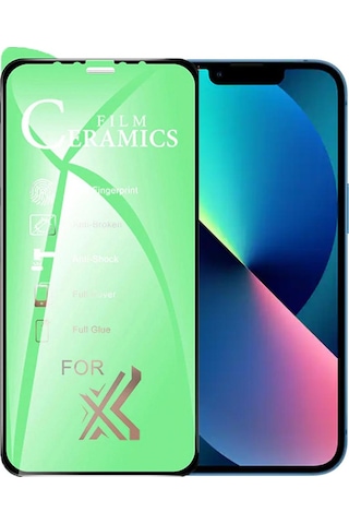 iPhone Uyumlu 13 Ekran Koruyucu 9d Seramik Nano Kırılmaz Cam Kavisli