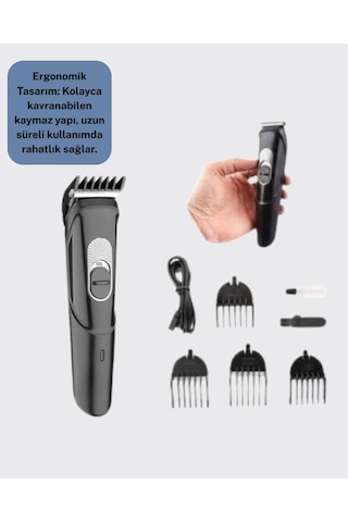 Kablosuz, Paslanmaz Çelik Bıçaklı Profesyonel Saç Ve Sakal Tıraş Makinesi Sessiz, Güçlü Ve Ergonomik 1 - 2 Saat