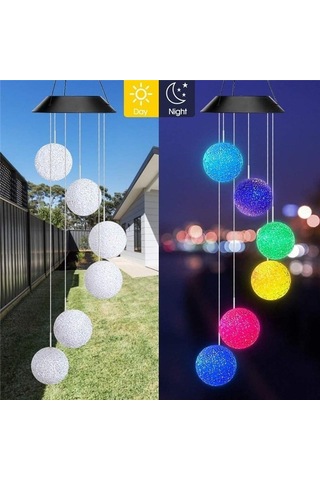 Jms Yaratıcı Led Güneş Rüzgar Ahenge Asılı Işık Renk Değiştirme Su Geçirmez Dekorasyon Ball Light Diğer