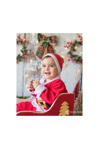 Denito Chiristmas Yılbaşı Noel Baba Erkek Çocuk Kostüm Takım Kırmızı