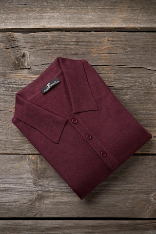 Woolen World Polo Yaka Battal Büyük Boy Yünlü Triko Kazak Bordo