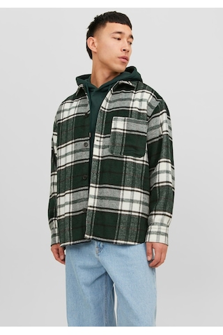 Jack & Jones Ekose Desenli Uzun Kollu Gömlek - Zac 12239303 Magical Forest Koyu Siyah