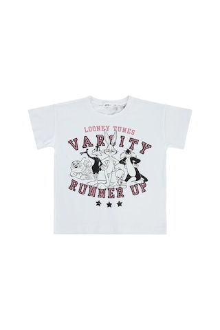 Looney Tunes Kız Çocuk Tişört 2-5 Yaş Beyaz 18849182124s1 Beyaz