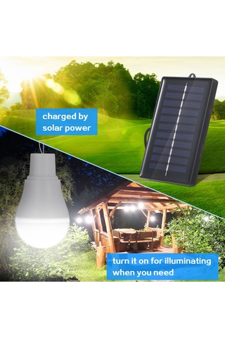 Gajeena Güneş Enerjili 12 Led Dış Mekan Acil Işık Topu - Beyaz Işık, Taşınabilir, 4 Saat Aydınlatma Süresi, Tekli Paket Beyaz