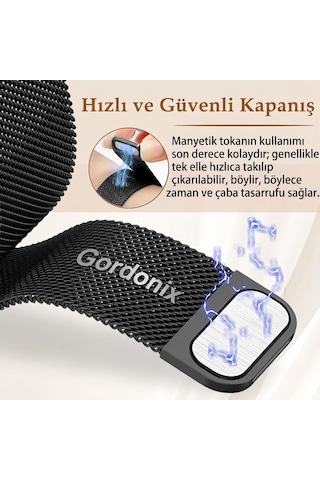 Huawei Watch Gt 4 / Gt 5 / Gt 6 41mm Ve Gt 5 Pro 42mm İle Uyumlu 18mm Hasır Metal Kordon Milanese Mıknatıslı Kayış