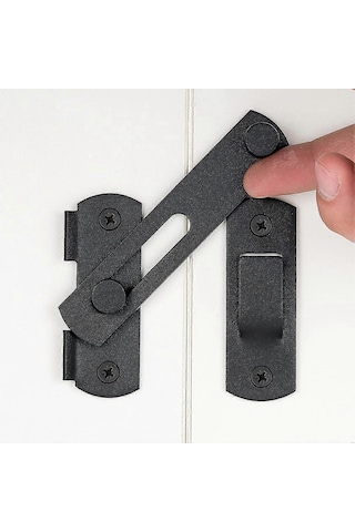 Paket Ahır Kapısı Mandalı3,93 X 2,75 Mat Siyah Paslanmaz Çelik Ahır Kapısı