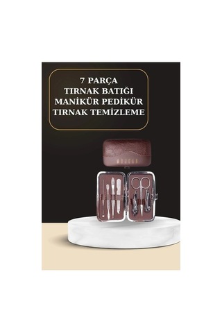 7 Parça Manikür Pedikür Seti El Ayak Bakımı Çantalı Paslanmaz Çelik 20592761