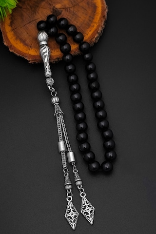 Erkek Oniks Taşlı Tesbih 8 Mm Doğal Taş Oniks Tesbih Bt044 Siyah