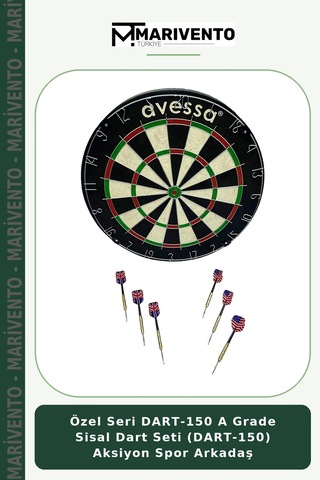 Özel Seri Dart-150 A Grade Sisal Dart Seti Dart-150 Aksiyon Spor Arkadaş