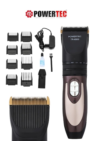 Powertec TR-6500 Saç Sakal Tıraş Makinesi Yedek Bataryalı Şarjlı