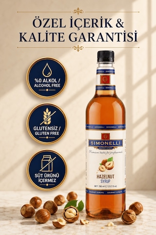Simonelli Fındık Hazelnut Aromalı Kahve ve Kokteyl Şurubu 700 ML + Pompa