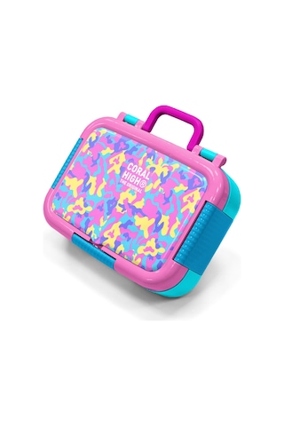 Coral High Kids Pembe Sarı Lavanta Kamuflaj Desenli Paslanmaz Çelik Beslenme Kabı 39101 Pembe
