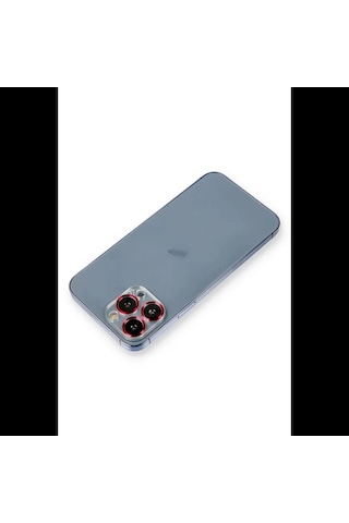 Apple İphone 12 Pro Metal Kamera Lens Koruma Cam - Kırmızı