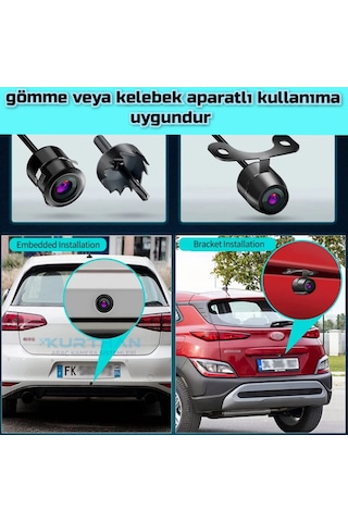 170'' Geniş Açı Balık Gözü Ahd 720p Kelebek Kamera Ön Yan Veya Arka Kullanıma Uygun 12 V 18,5 Mm